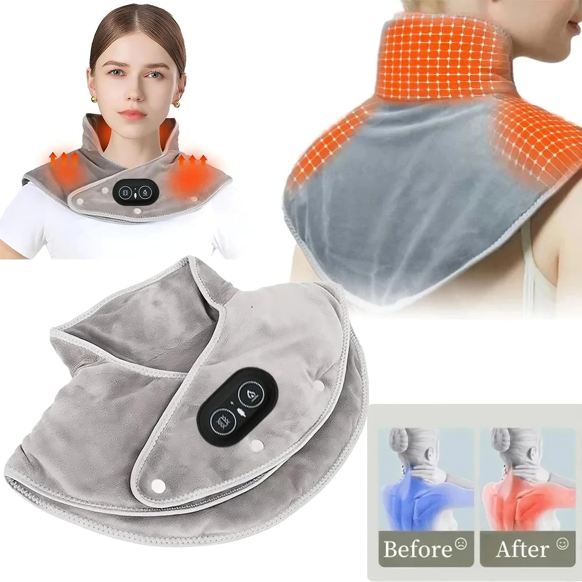 Electric Heating Shoulder Neck Pad Massager – Pain Relief & Relaxation