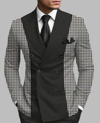 New Men's Printed Posterior Median Split Suit Jacket